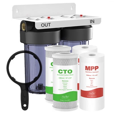 Big Blue 10" x 4.5" 2-Stage Whole House Water Filter System Water Pre-Filtration - Image 1 of 4