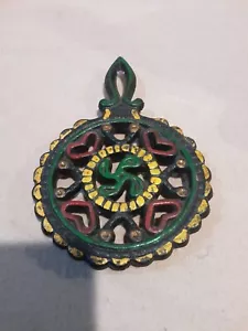 Vintage Gusseisen Mini Untersetzer bemalt - Bild 1 von 4