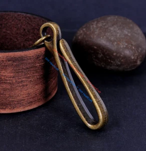 5pc 68*16mm Big Retro Brass KeyChain Key Ring Belt U Hook Wallet Chain Fish Hook - Picture 1 of 12