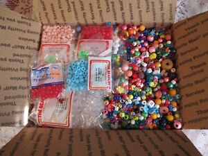 Huge Lot 10+ lbs Medium Flat Rate Box Full Plastic Beads Pony Tri Abc Mixed Lot
