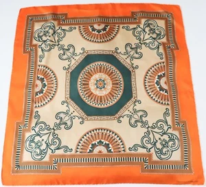 Manolo Borromeo Seidentuch - Vintage - Orange / Grün - Beschädigung - Bild 1 von 9