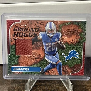 2024 Absolute Ground Hoggs Materials Jahmyr Gibbs LIONS BOLA RELIQUIA 192/250 - Imagen 1 de 2