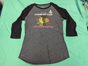 Chicago Blackhawks Womens Long Sleeve Shirt 2015 Stanley Cup Majestic Threads 2X