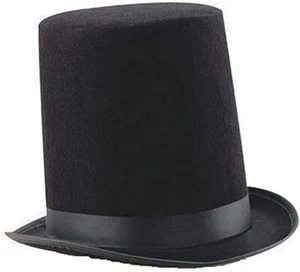 BLACK TALL TOP HAT MAGICIAN STEAMPUNK GENTLEMAN COSTUME VICTORIAN COSTUME - Bild 1 von 1