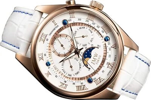 JMW TOKYO Men's Unique Watch Moon Phase Japan Movement Individual white & gold - Picture 1 of 2