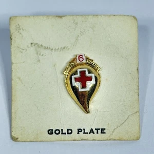 Vintage American Red Cross 6-gallon blood donor lapel pin Gold Plated - Picture 1 of 10