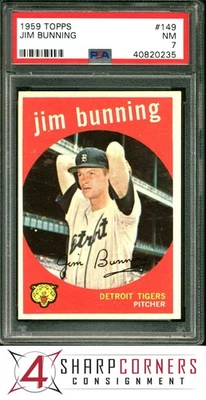 1959 TOPPS #149 JIM BUNNING TIGERS HOF PSA 7 - Imagem 1 de 3