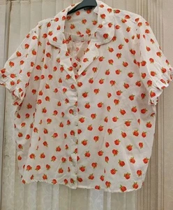 BNWT Ladies White Floral Cotton & Linen Frilled Shorts Pyhama Set - Size 26 - Picture 1 of 8