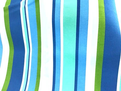 Bryant Outdoor Stripe Fabric Blue Green White Piper 2 Yards 54" Wide New - Image 1 of 4