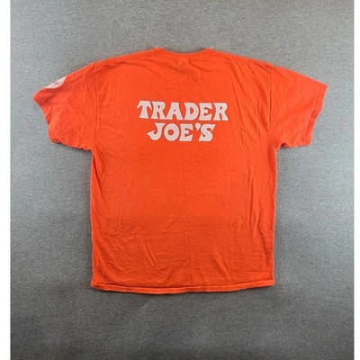 Рубашка мужская Trader Joe's размер XL оранжевая футболка сотрудника редкая логотип точки не гибискус - Изображение 1 из 4