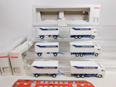 3X Wiking H0 1:87 570 50 Camion Con Rimorchio MAN Riedel Mint Box #CY802-0,5 - Immagine 1 di 4