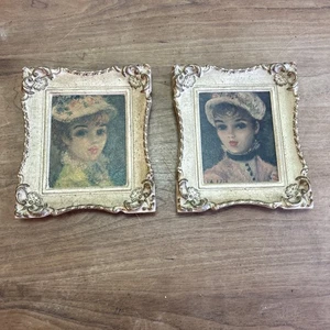 Hulda „Suzanne“ „Marianne“ gerahmte Kunst Portraits Set 2 Vintage Frauen Mid Century - Bild 1 von 5