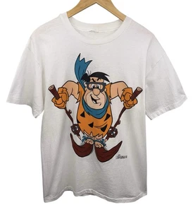 Camisa De Colección Años 90 Los Picapiedra Fred Picapiedra Esquí Puntada Única XL RARA - Imagen 1 de 9