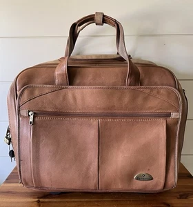 Samsonite Cartera de Cuero Marrón con Ruedas Bolso de Mano Rodante para Laptop Maletín Bolso - Imagen 1 de 20