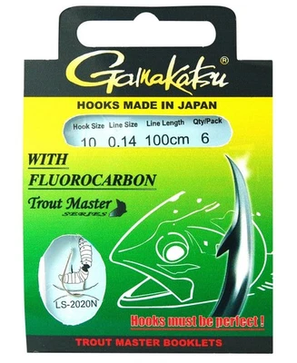 Gamakatsu 2020N Trout Master Forellen Haken Fluorocarbon 100 200cm Forellenhaken - Bild 1 von 2