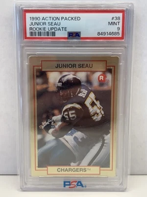 1990 Action Packed Junior Seau #38 PSA 9 MINT Rookie Update RC Chargers🔥🔥 - Image 1 of 2