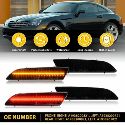 Luces de señalización laterales LED delanteras y traseras ahumadas para Chrysler Crossfire 2004-2008 4 piezas Foto 1 de 4