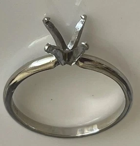 Solitär Ring Gr. 7 14k Weißgold 2,10 Gramm - Bild 1 von 6