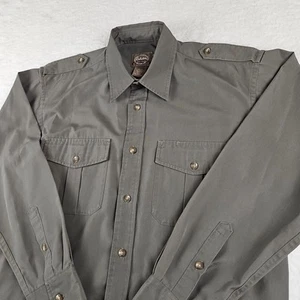 Vintage Cabelas Shirt Mens Large Green Safari Hunting Outdoor Short Sleeve 90s - Picture 1 of 8