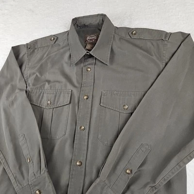 Vintage Cabelas Shirt Mens Large Green Safari Hunting Outdoor Short Sleeve 90s - Image 1 of 4