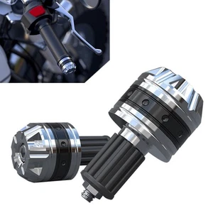 2x Empuñaduras de manillar de manillar de motocicleta scooter tapones deslizantes plateados - Imagen 1 de 5