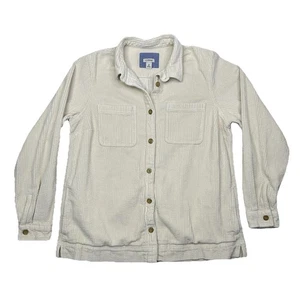 LL Bean Men's Medium Corduroy Long Sleeve Button Up Shirt Traditional Fit Beige - Picture 1 of 12