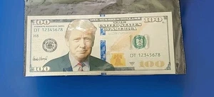 Versilbertes Sammlerstück Trump 100 $ - authentischer Stil Dollarschein - Bild 1 von 4