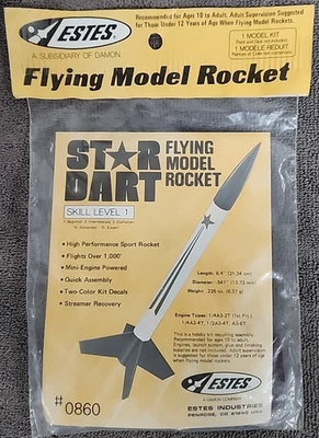 Estes Star Dart #0860 NOS. Kit razzo modello volante fuori produzione spedizione gratuita! - Immagine 1 di 4