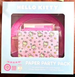 Hello Kitty Paper Party Pack - Plates, Napkins, Banner, Cake Topper Banner - Picture 1 of 2