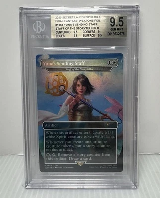 Yuna’s Sending Staff 1863 Foil BGS 9.5 Secret Lair Final Fantasy MTG Weapons - Image 1 of 4