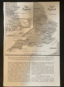 1953 original magazine photo new england old england map - Picture 1 of 2