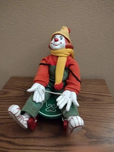 rare vintage Christmas Enesco Clown on Sled Ceramic Head, Hands and Feet sitting - Picture 1 of 15