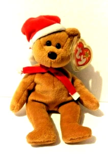 Ty Beanie Baby 1997 Holiday Teddy Bear Style # 4200 9" alto marrone usato - Foto 1 di 4