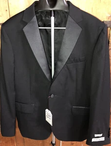 NEW Jos A Bank Men's Black Wool Single Button Overcoat Top Coat • Size 44 - Picture 1 of 7