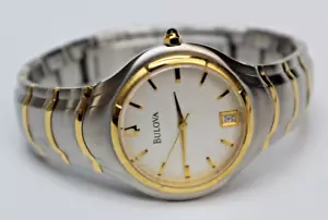 Orologio elegante Bulova Date 98G99 uomo unisex bicolore acciaio inox con quadrante bianco - Foto 1 di 16