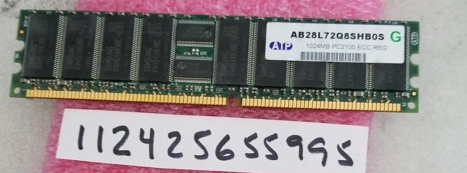 1GB PC DDR1 DDR PC2100R DDR-266 2100 266 184PIN ECC-REG RDIMM 2RX8 64X8  - Image 1 of 1