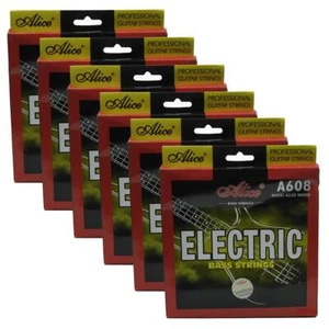 6Sets Alice Electric Bass Strings Hexagonal Core Nickel Alloy Wound A608(4)-M - Picture 1 of 4