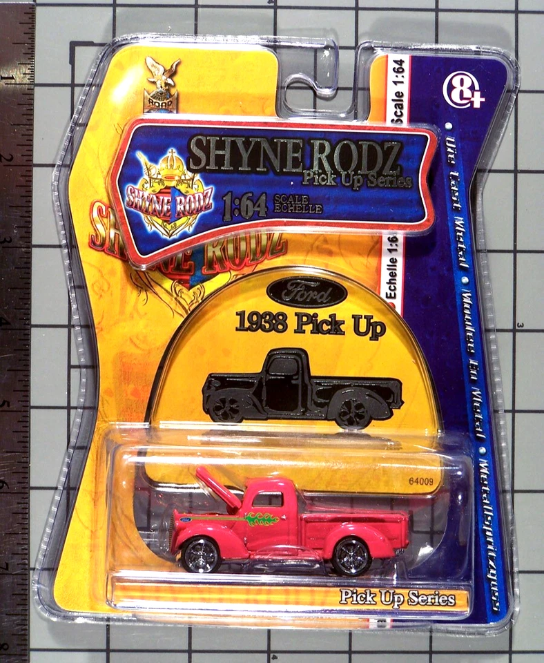 Yat Ming Shyne Rodz 2008,1938 年福特皮卡,粉红色带绿色火焰 — 第 1/1 张图片
