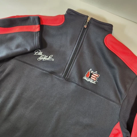 Chase Authentics Mens L Dale Earnhardt Intimidator 1/4 Zip Henley Pullover Cover