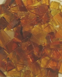 Mosaic Glass: AMBER, 5 ounce Stained Glass Pack (about 100 Hand Cut Pieces) - Picture 1 of 1