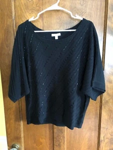 Suéter para mujer Jones New York XL nuevo con etiquetas negro con cuentas - Imagen 1 de 9