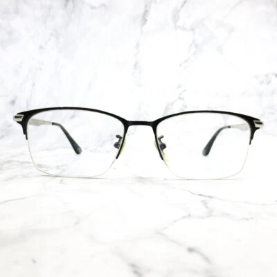 Police VPLC01K Col.0540 Eyeglasses Black Rectangular Half Rim Frames 54-17-145 Foto 1 de 4