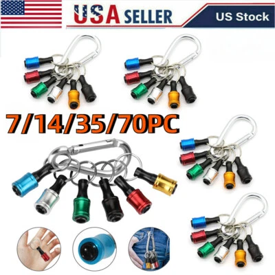 1/4" Hex Shank Quick Release Keychain Screwdriver Drill Bit Holder Bit Set Lots - Image 1 of 4