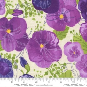 PANSY'S POSES Main Lg tessuto trapuntato floreale Moda / Robin Pickens venduto da 1/2 iarde - Foto 1 di 2