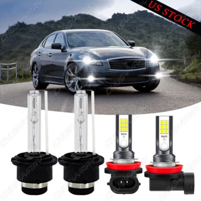 For Infiniti M56 2011 2012 2013 D2S Xenon HID Headlight + H11 Fog Light Bulbs - Image 1 of 4