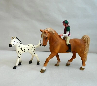 lot cheval poulain et jockey schleich - Photo 1/2