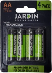 4x AA 600mAh 1.2V Ni-MH Rechargeable Batteries Solar Garden Light Battery Pack - Picture 1 of 9