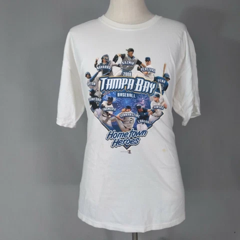 Tampa Bay Rays shirt Men's XL extra large white Crawford Upton Pena Vintage Cover