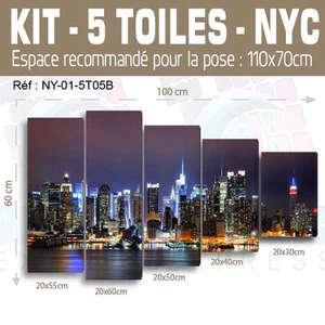 100x60cm - Set 5 LEINWÄNDE BEDRUCKT GEMÄLDE LEINWAND DEKO - NEW YORK-NY-01 -5T05B - Bild 1 von 27