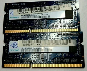 Lot of two Nanya 2GB  DDR3-1333MHz  Memory Modules (4GB total) - Picture 1 of 3